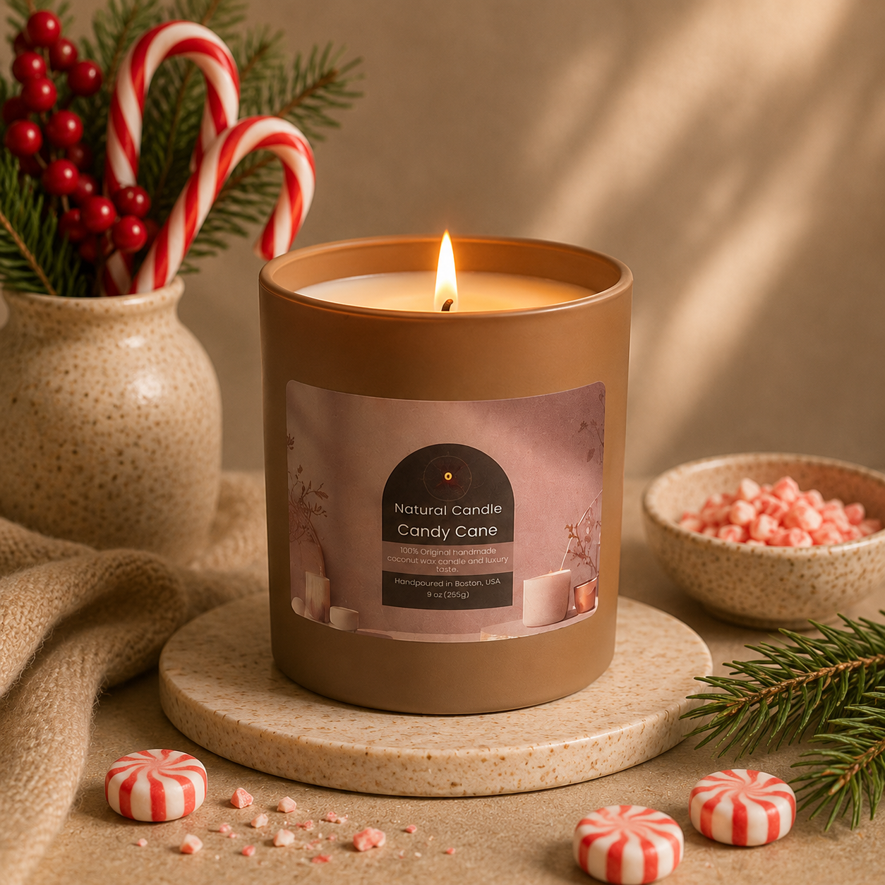 Candy Cane candle